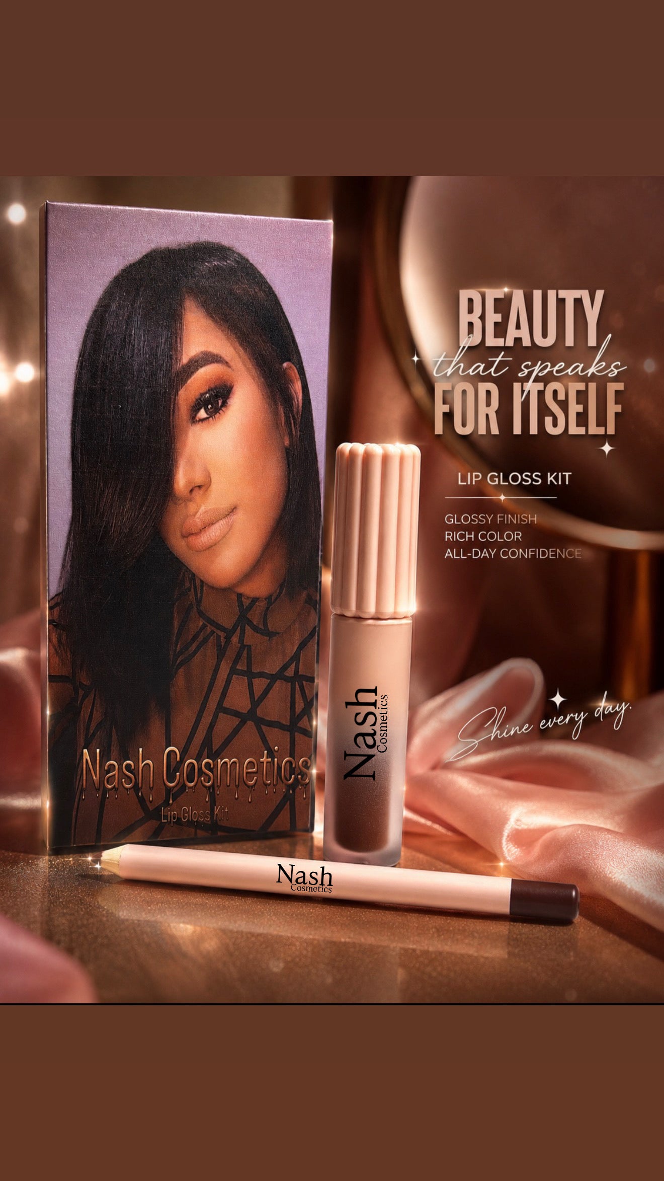 Nash Cosmetics—Set de Lip Gloss + Lip Liner