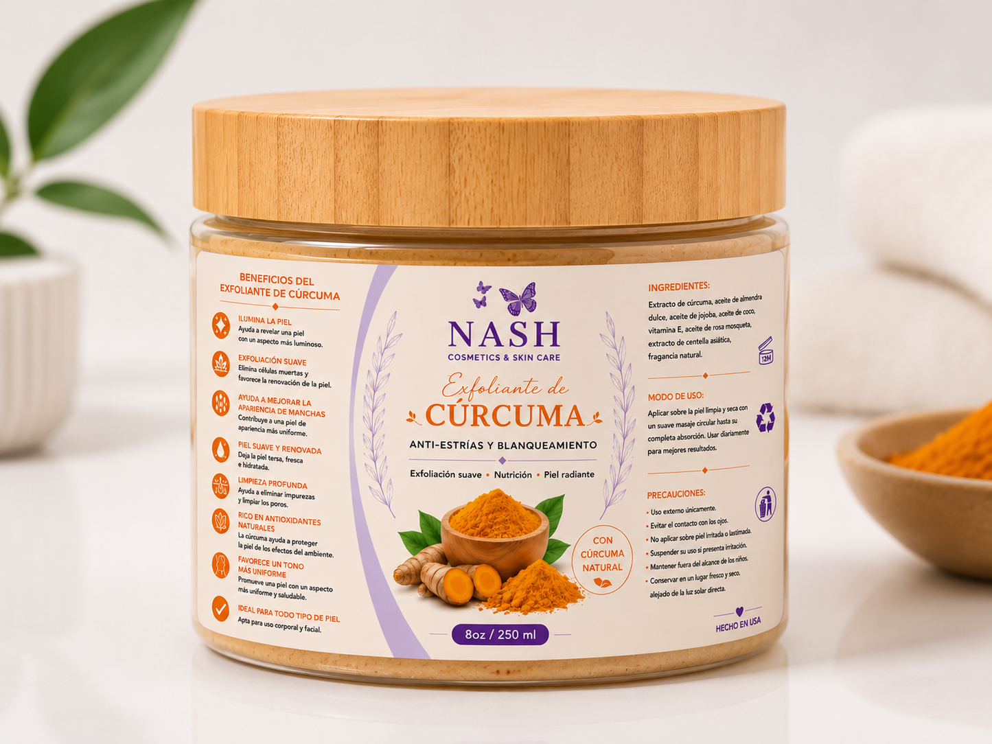 Exfoliante de Cúrcuma          8 oz | Nash Cosmetics